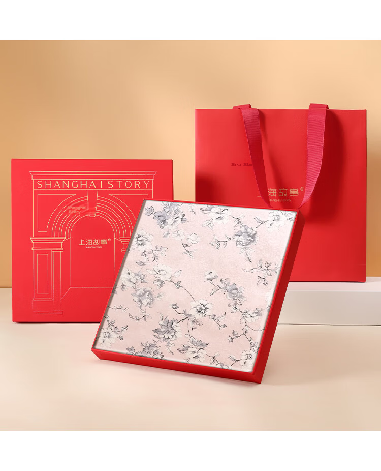 Shanghai Story 100% Mulberry Silk Square Scarf for Women Pearl Satin Gift Box Valentine's Day Birthday Gift for Girlfriend 7