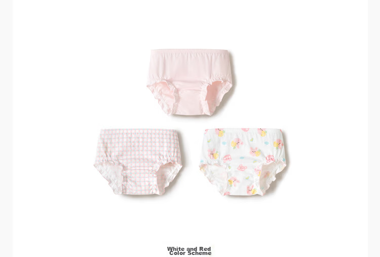 Balabala Baby Girls' Bread Pants Triangle Shorts Infant Underwear Diaper Training A-Class Skin-Friendly 3-Pack 13