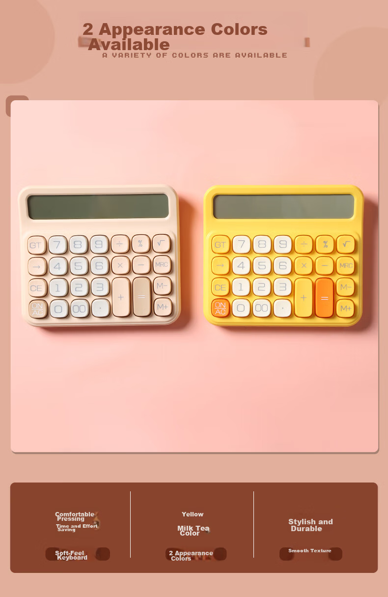 M&G Financial Office Desktop Calculator 12-Digit Large Screen 981G2 Soft-Touch Yellow Calculator 4