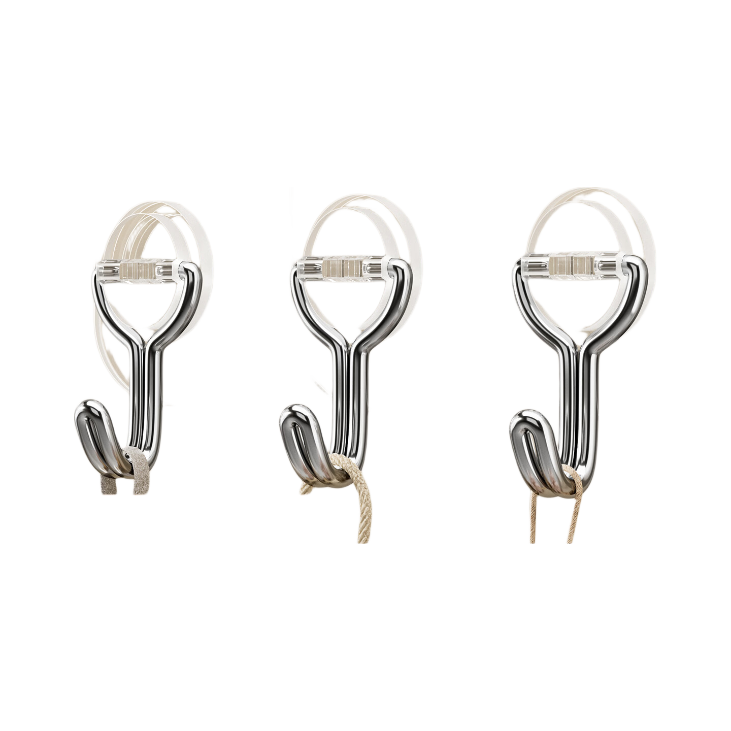 Baicaoyuan Strong Adhesive Hook Stainless Steel No-Drill Heavy Duty Transparent Wall-Mounted Hook for Dormitory Kitchen Bathroom