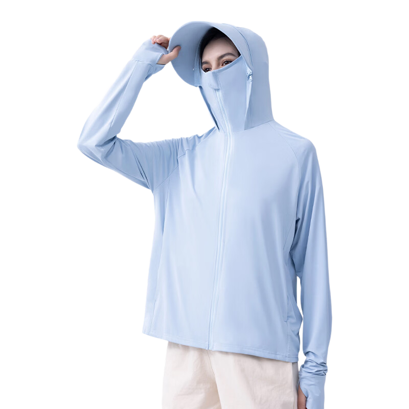 LangSha Women's Sunscreen Jacket Spring Summer Ice Silk Cooling UV Protection Lightweight Breathable Comfortable Outdoor Skin Jacket