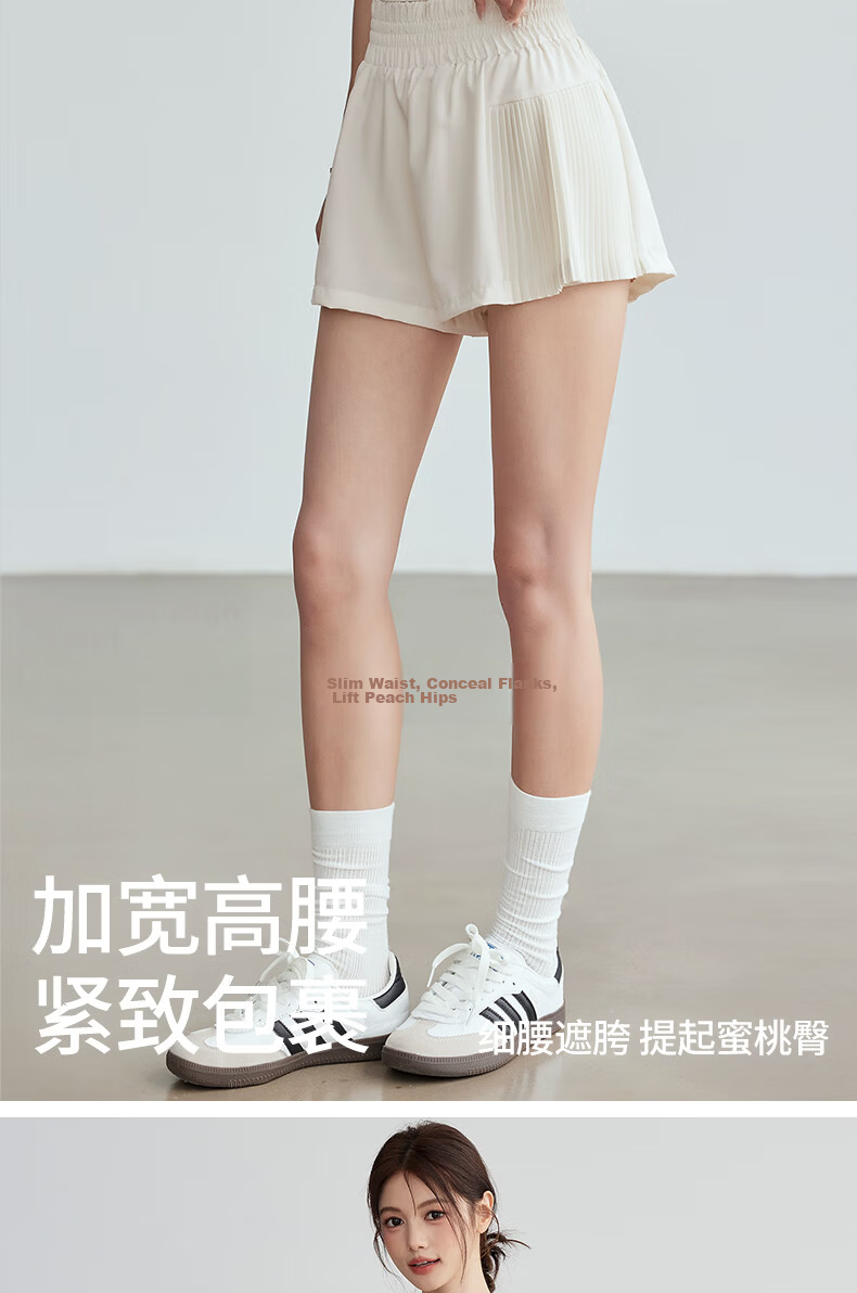 Free Style Women's Summer Sports Shorts Loose Breathable Fake Two-Piece Anti-Exposure Running Fitness Three-Quarter Tennis Yoga Pants 5