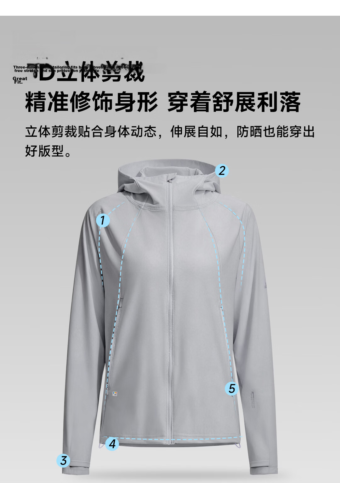 SUPIELD Full Spectrum Patent Sun Protection Cooling Raglan UV Protection Jacket for Men and Women Summer Tranquil Black M 14