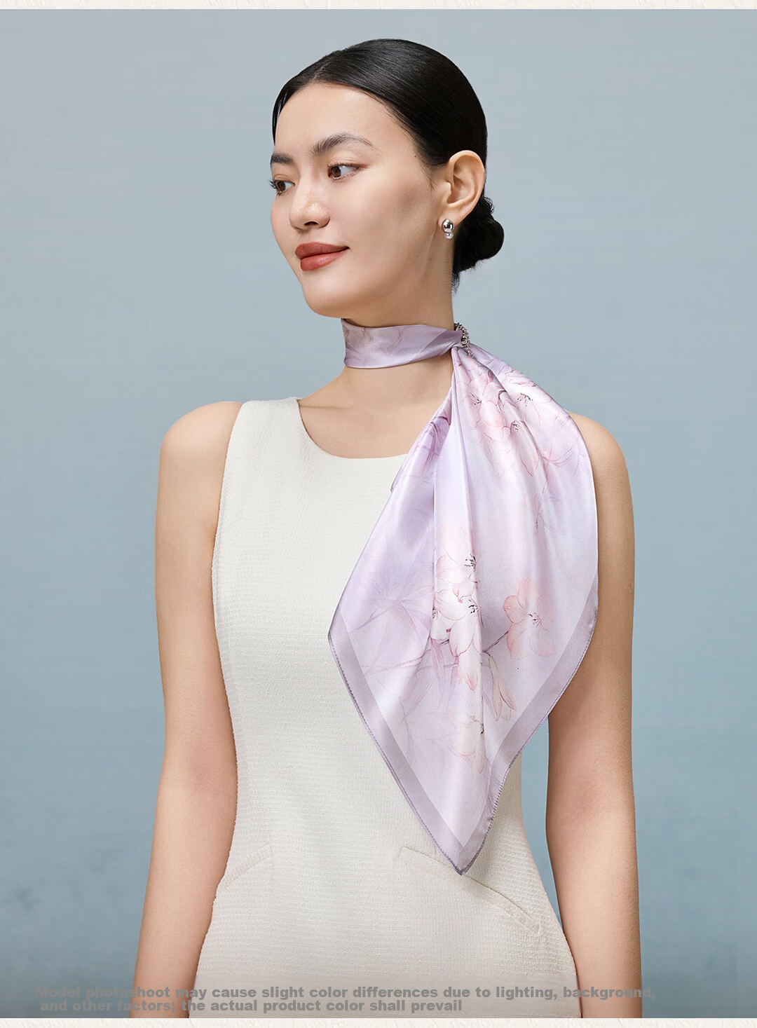 Shanghai Story Spring New Women's 100% Mulberry Silk Small Square Scarf Gift Box for Mom Birthday and Girlfriend Gift 20