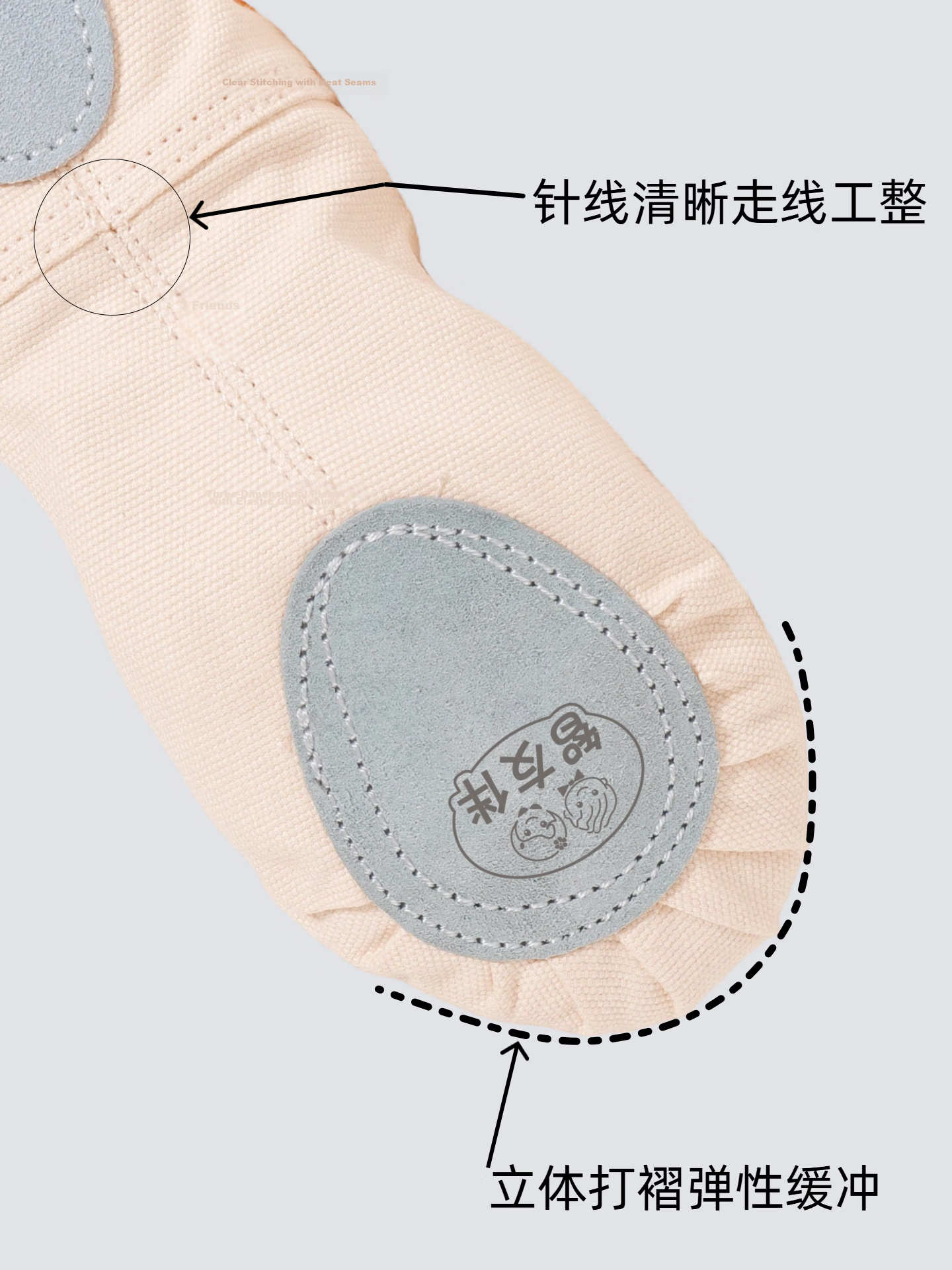 COOTYMAX Adult Dance Shoes Soft Sole Slip-On Yoga Practice Shoes Skin Color Children's Ballet Shoes for Dance Grading 4