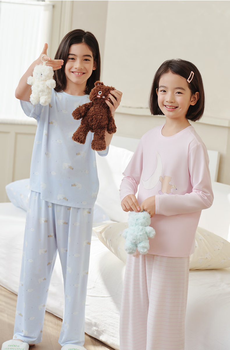 Like uu [Recommended by Zhu Dan] Children's Summer Thin Modal Pajamas for Boys and Girls 2026 New Arrival 18