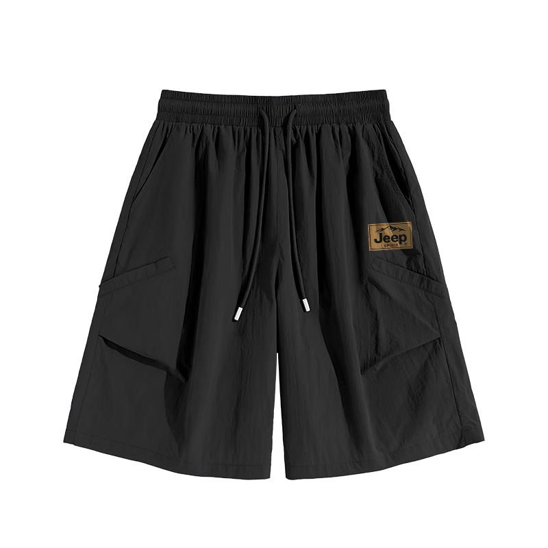 JEEP SPIRIT Men's American Style Casual Shorts Summer Sun Protection Lightweight Breathable Cargo Shorts Youth Casual Five-Point Pants