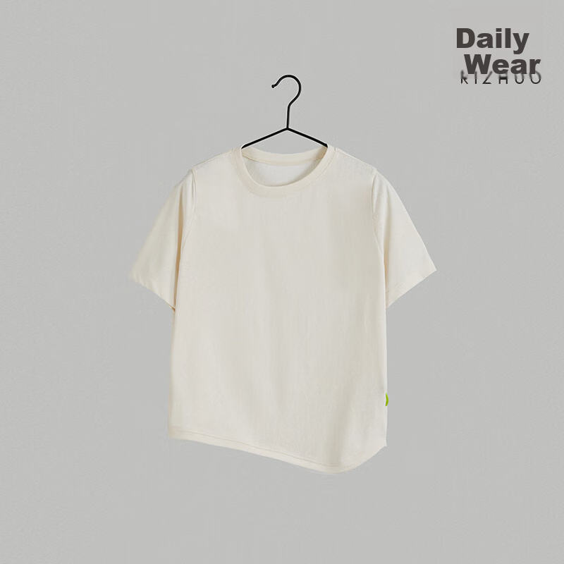 Rizhuo Moon T-Shirt Summer 2026 New Women's Solid Color Loose Slim Design Short Sleeve Tee