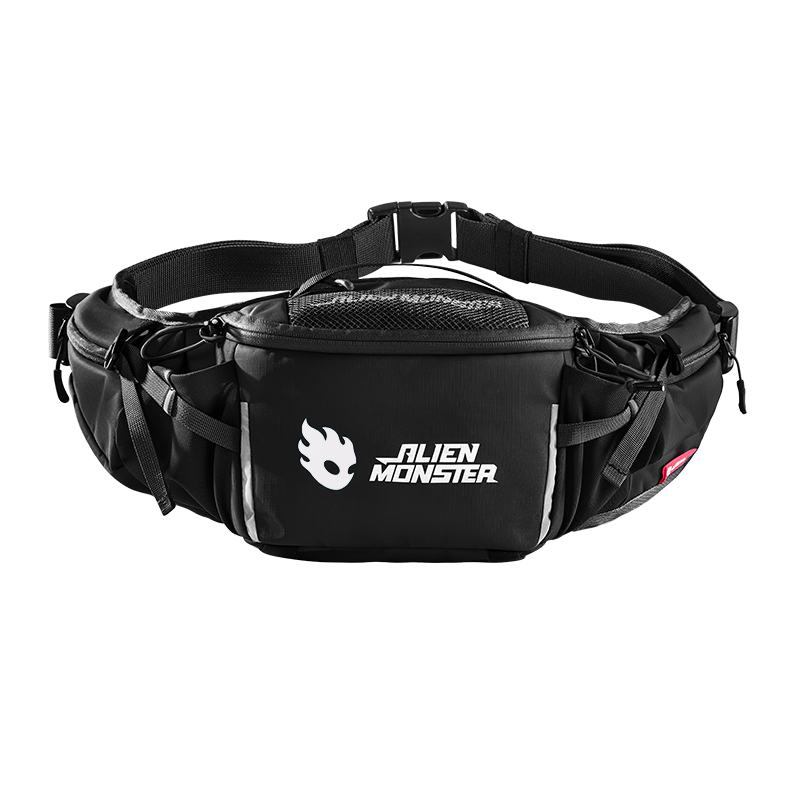Alien Monster Blue Core Motorcycle Waist Bag Chest Bag Waterproof Riding Gear Protective Multifunctional Storage Large Capacity Black