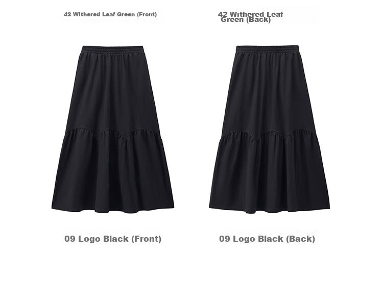 Giordano 2026 Summer Black Tech Mosquito-Repellent Spliced Pleated Elastic Waist A-Line Skirt for Women 05466455 19