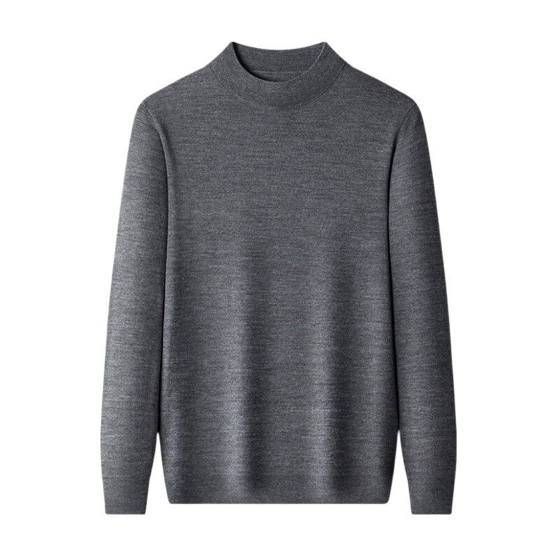 Hengyuanxiang 100% Wool Sweater for Men, Fine-Spun Machine Washable Pullover Turtleneck Base Layer, Pickled Green, 2XL (185)