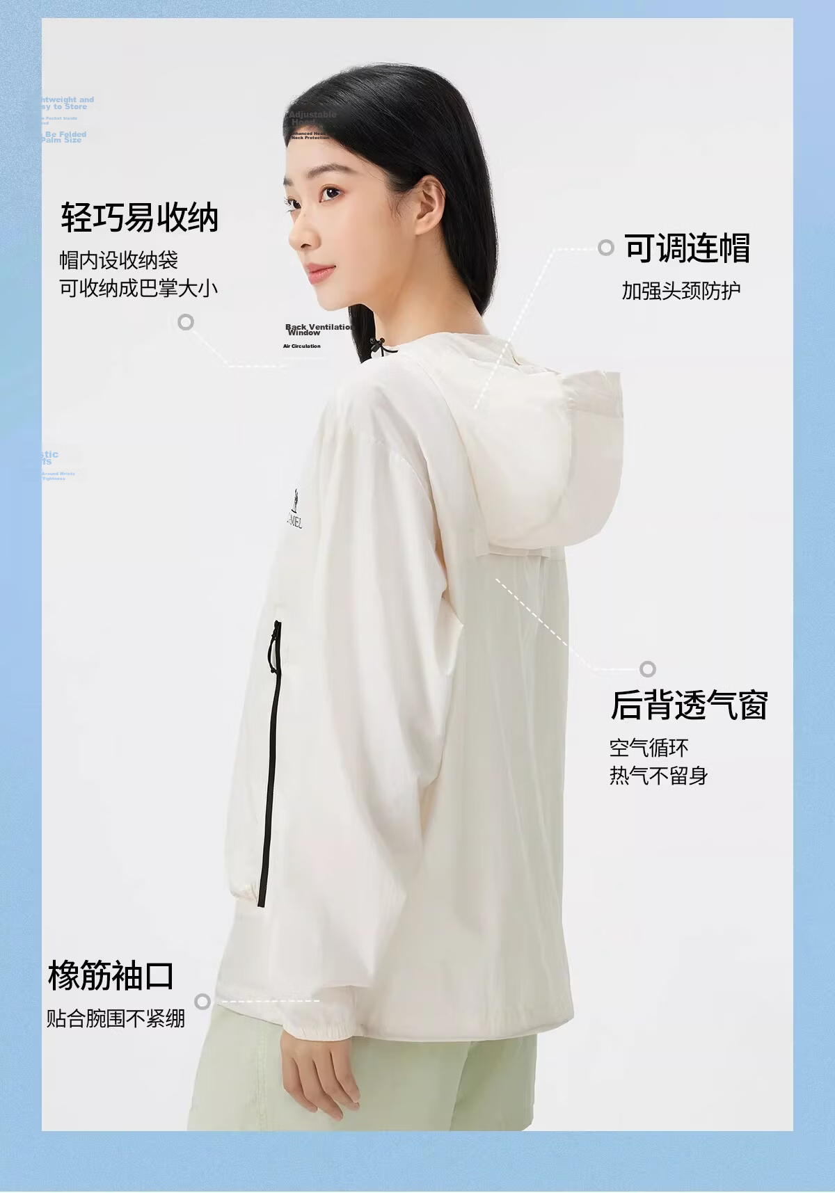 Camel [Wang Junkai Edition Muguang Pro] Women's Sun Protection Jacket Summer Unisex Water-Repellent Cooling Packable Coat 18
