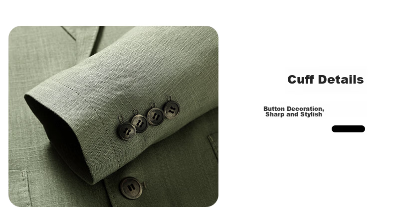 Shanshan [Natural Linen] Men's Spring Summer Thin Business Casual Blazer New Single Suit Jacket 11