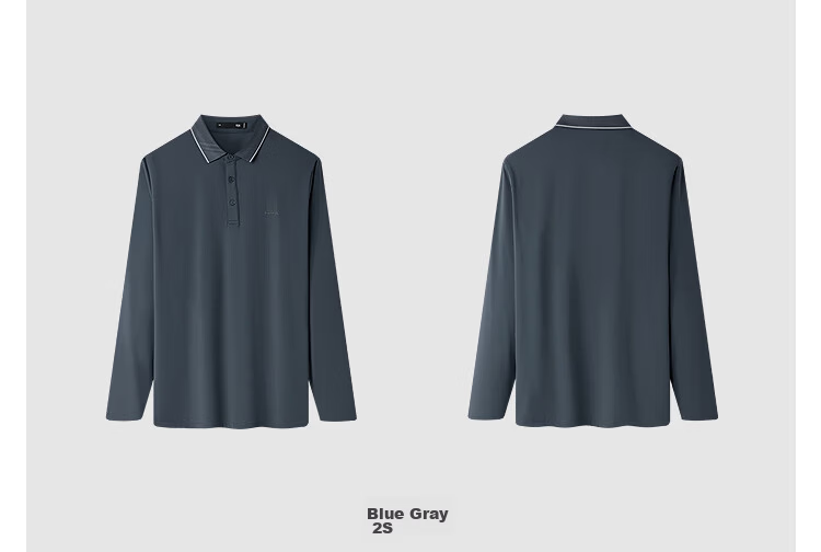 HLAHLA Men's Long Sleeve Polo Shirt Fashionable Collar Comfortable Autumn Long Sleeve 18