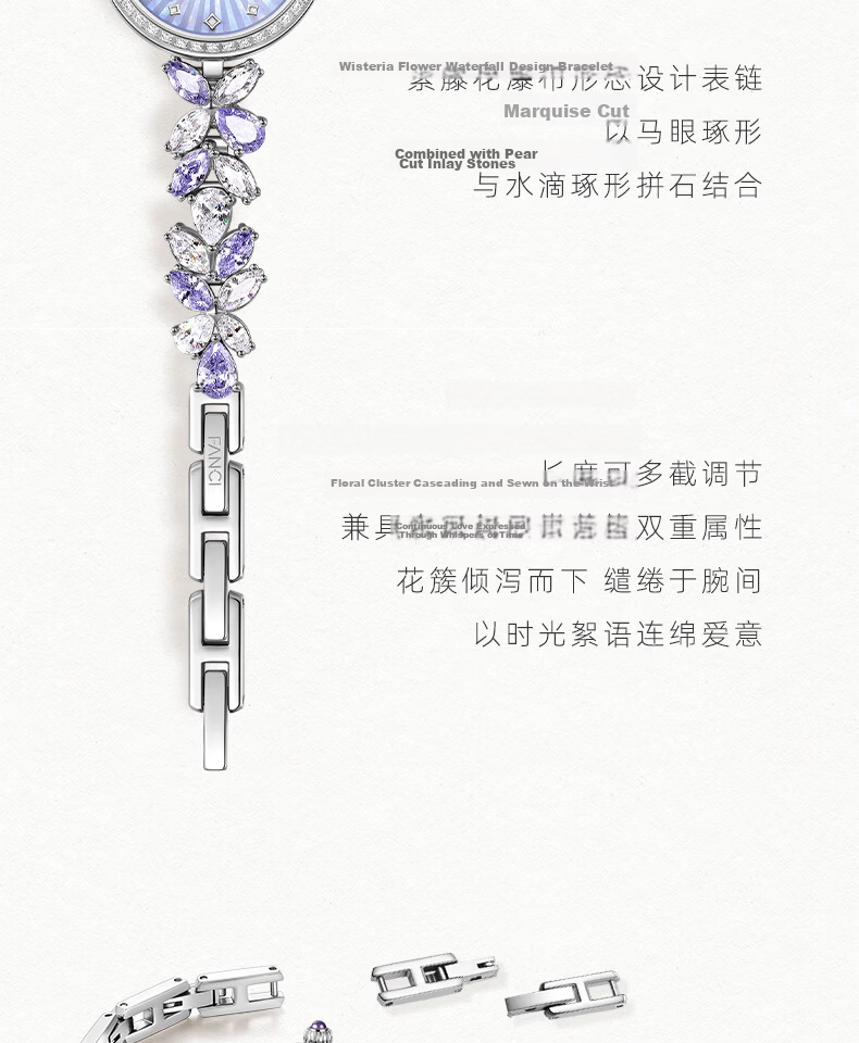 FanciFanci Wisteria Flower Women's Watch Anniversary Fairy Purple Birthday 520 Gift for Girlfriend 16