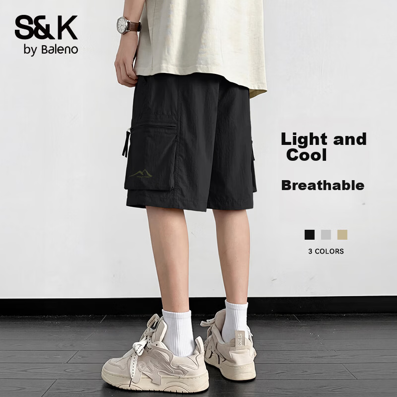 Baleno Men's American Style Workwear Shorts Summer New Loose Casual Japanese Trendy Five-Point Thin Breathable Pants 9
