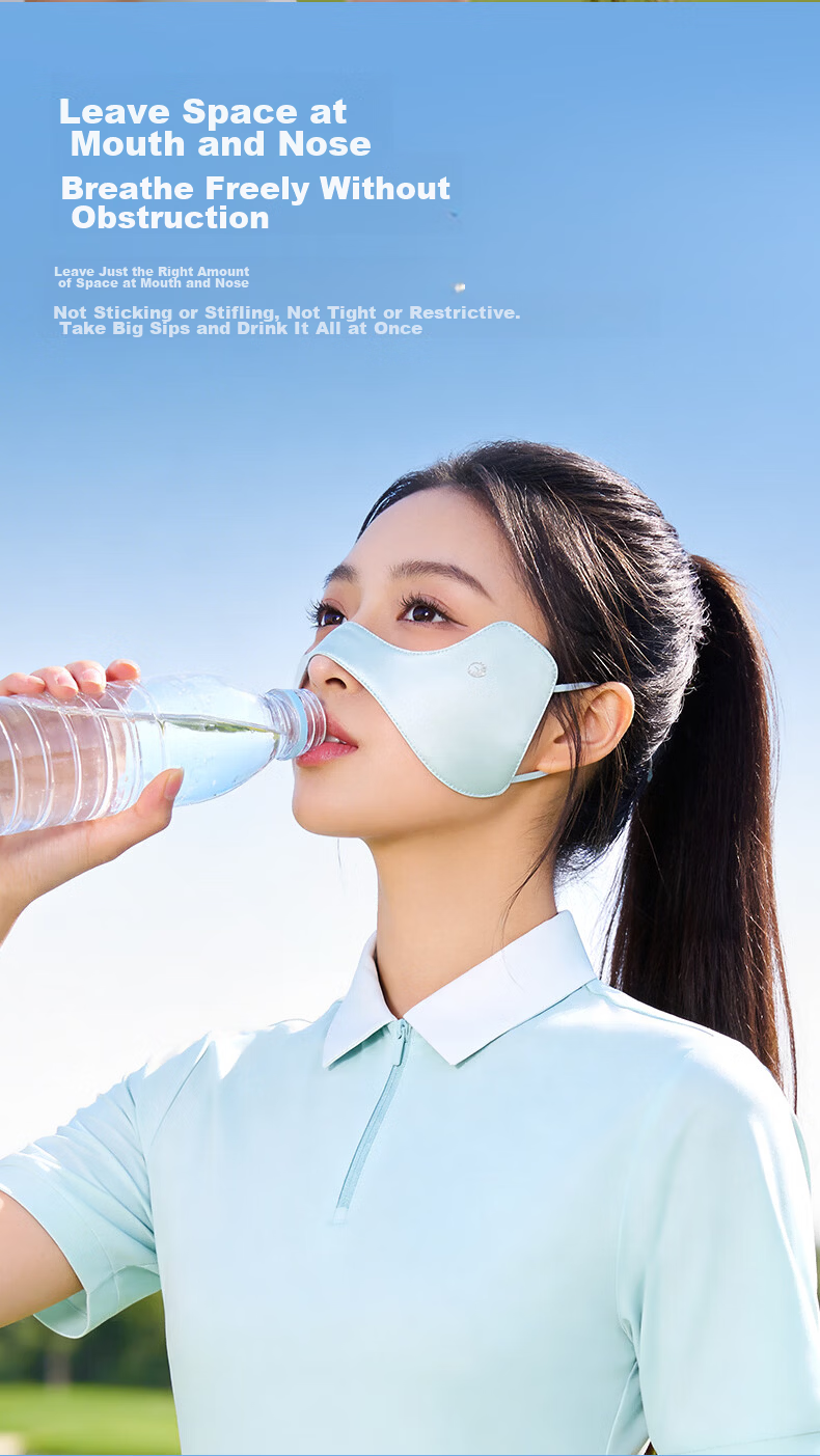 GOLOVEJOY High-Quality 100% Mulberry Silk Sunscreen Face Mask for Running and Golf, Breathable Eye Corner Protection 11