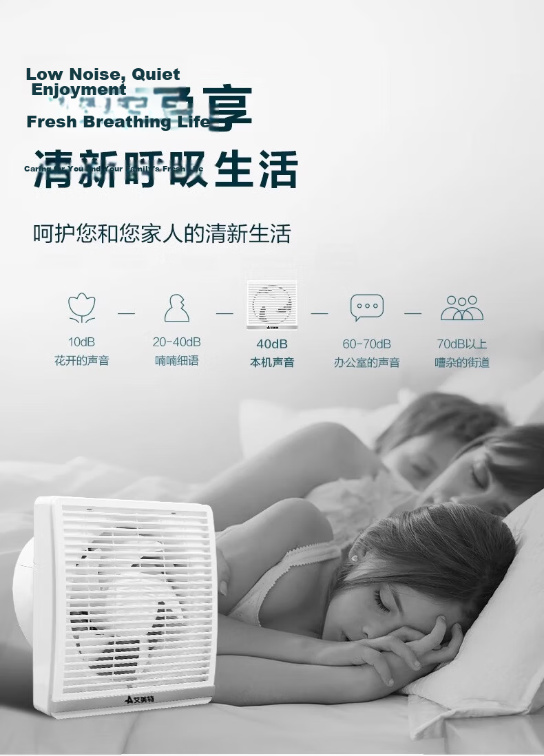 AIRMATE Window Exhaust Fan APB20-01 Powerful Low Noise Electric Backdraft Damper Smoke Ventilation Exhaust Fan 10