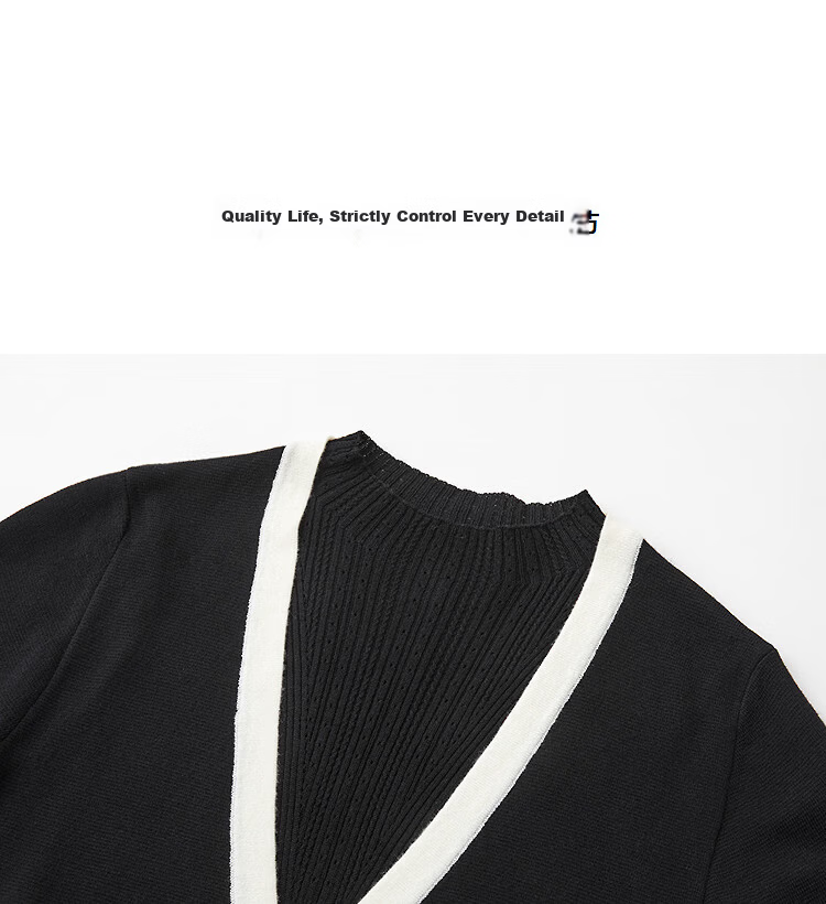 Demana [Fragrant Breeze] Winter Faux Two-Piece Color-Block Lambswool A-Line Knit Dress for Women Long Length 12