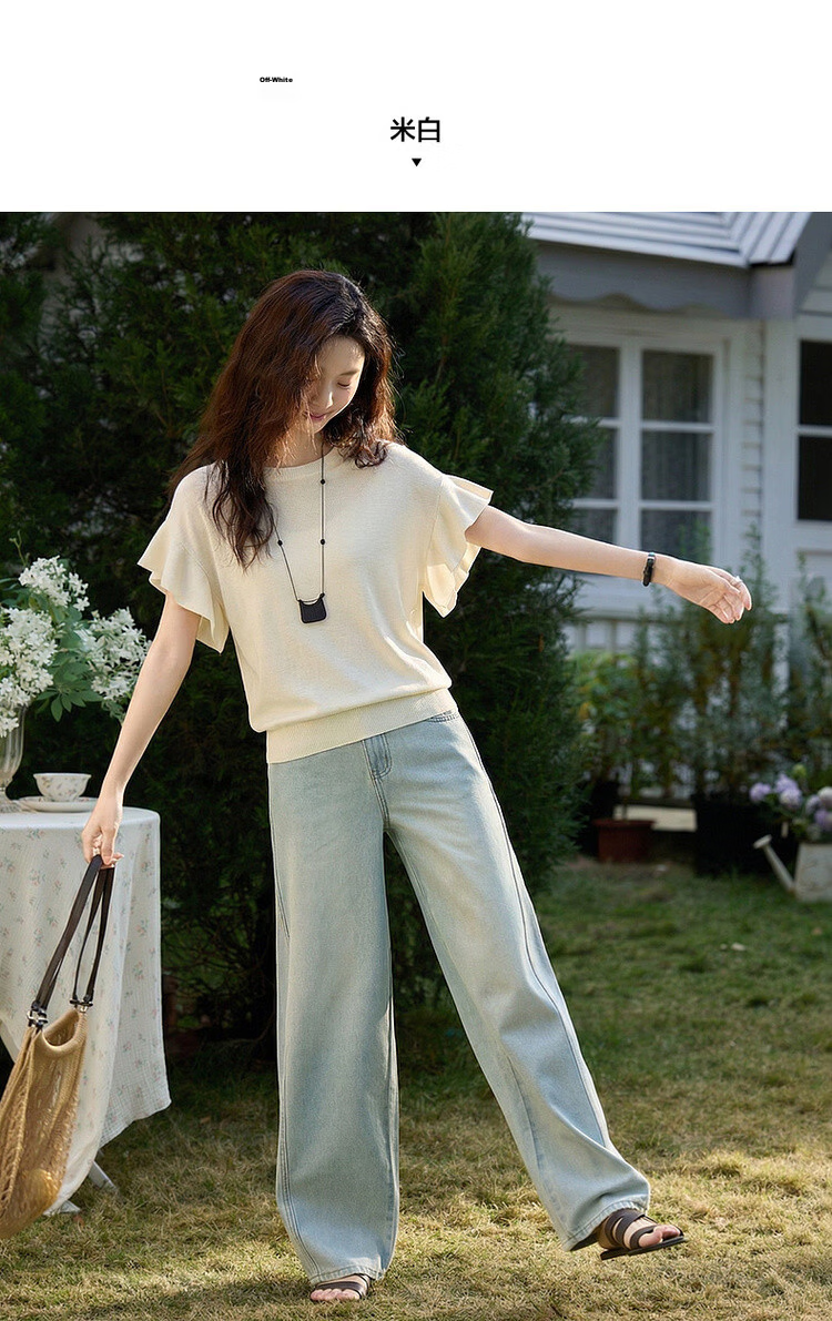 Demana Summer Cloud Soft Breathable Raglan Sleeve Knit Top with Mulberry Silk/Cotton, Elegant Hem Sweater for Women 8