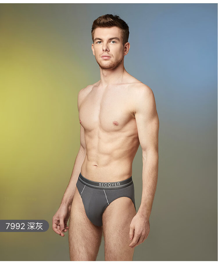 Schiesser Men's Briefs Combed Cotton Becover Series Breathable Mid-Rise Solid Color 2-Pack 11