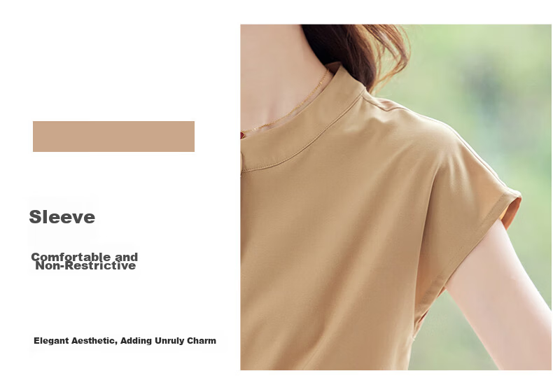 Jeanswest Women's Orange Round Neck Short Sleeve Cardigan Shirt Summer Elegant High-Quality Commuter Versatile Top 2XL 4