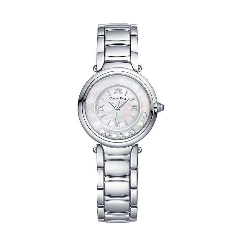 Caloric King Palm Pearl Elegant Fashion Simple Steel Band Women's Quartz Watch Birthday Gift for Girlfriend