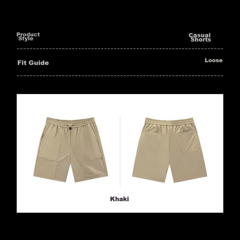 Gxgjeans Men's Split Design Cargo Functional Casual Shorts 26 Summer New Khaki 180/XL 3