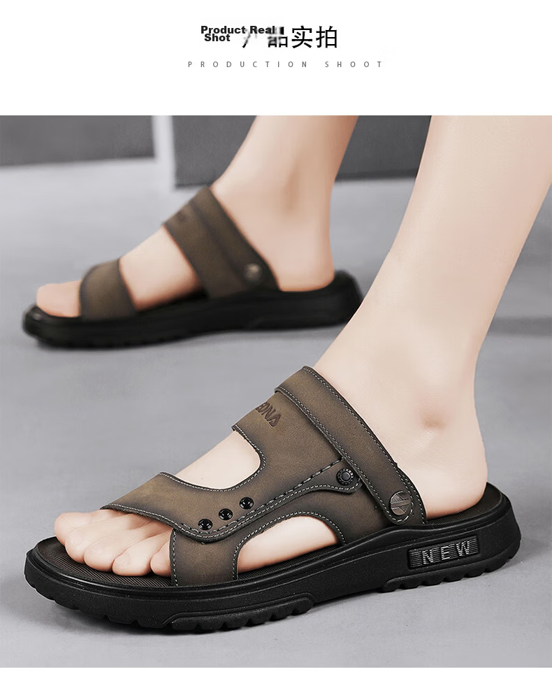 CARTELO Men's Sandals, Summer Breathable Outdoor Beach Shoes, Men's Hole Shoes, Soft-Soled Slippers for Men, 1228 Black, Size 42 8