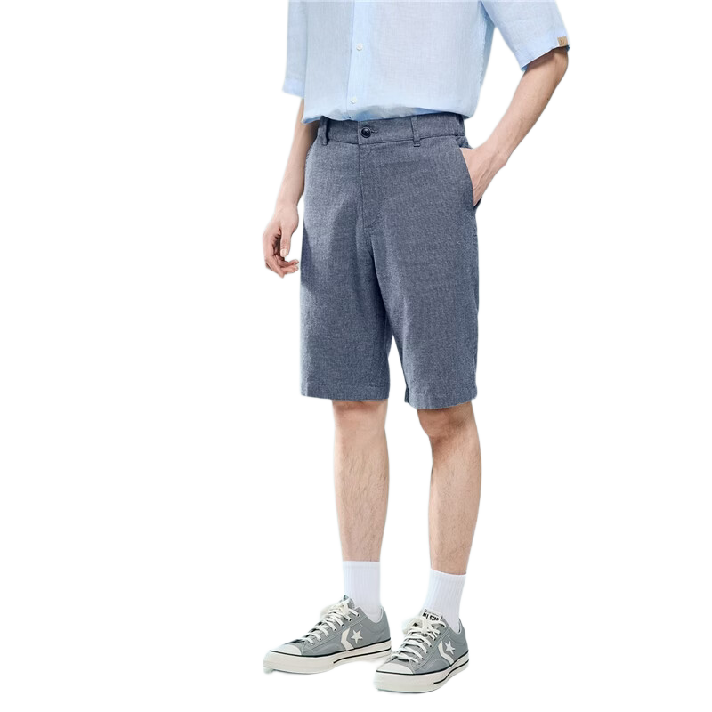 Giordano Men's Linen Pants 2026 Summer New Cotton Linen Semi-Elastic Waist Straight Casual Shorts 01106340