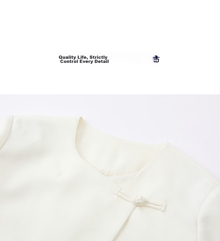 Demana Cream Mousse Spring Gentle Atmosphere Asymmetric Collar Button Design Short Petite Women's Jacket 12