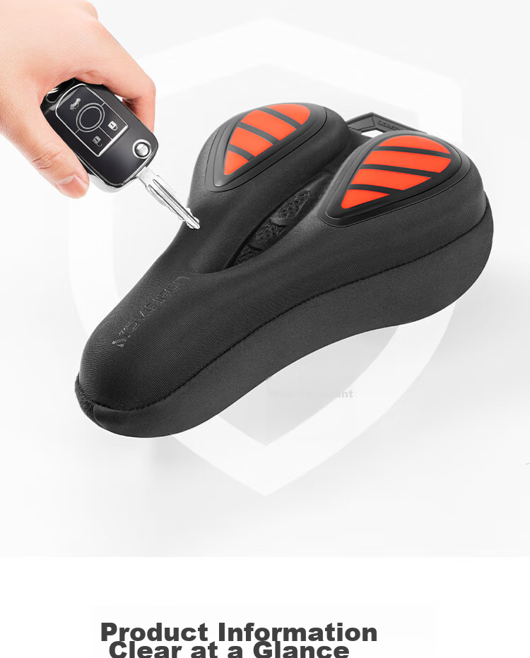 Move Iron Bicycle Seat Cover, Mountain And Road Bike Liquid Shock Absorption Silicone, Soft And Elastic, Hollow Breathable Comfortable Cushio 14