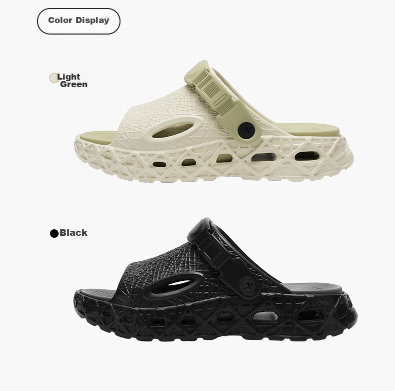 XTEP Men's Sports Sandals Casual Outdoor Shoes 2026 Summer New Men's Slippers 013 Black Gray Size 39-40 15