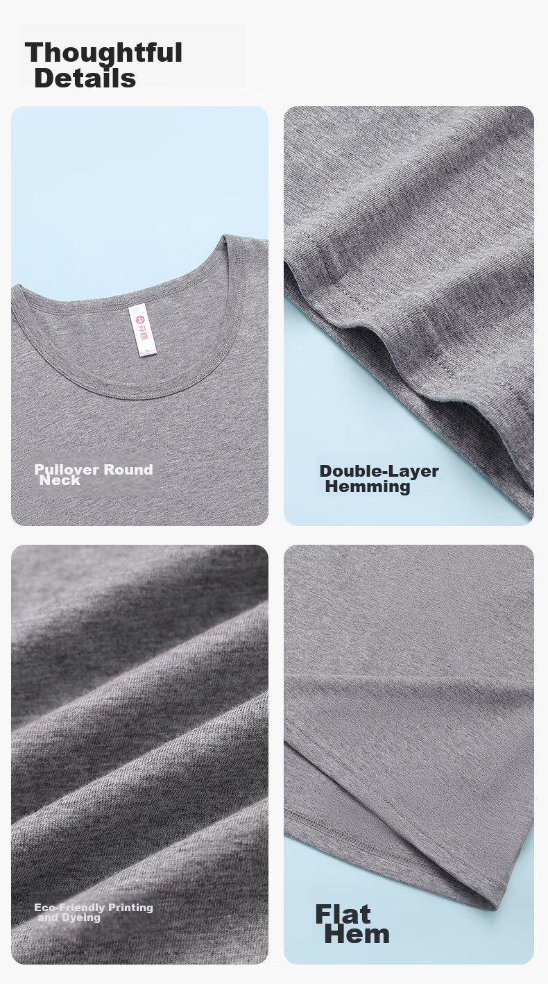 Fenteng Men's Base Layer T-Shirts 2-Pack 100% Cotton Short Sleeve Summer 2026 Basic Men's Undershirts Father's Day Gift 9