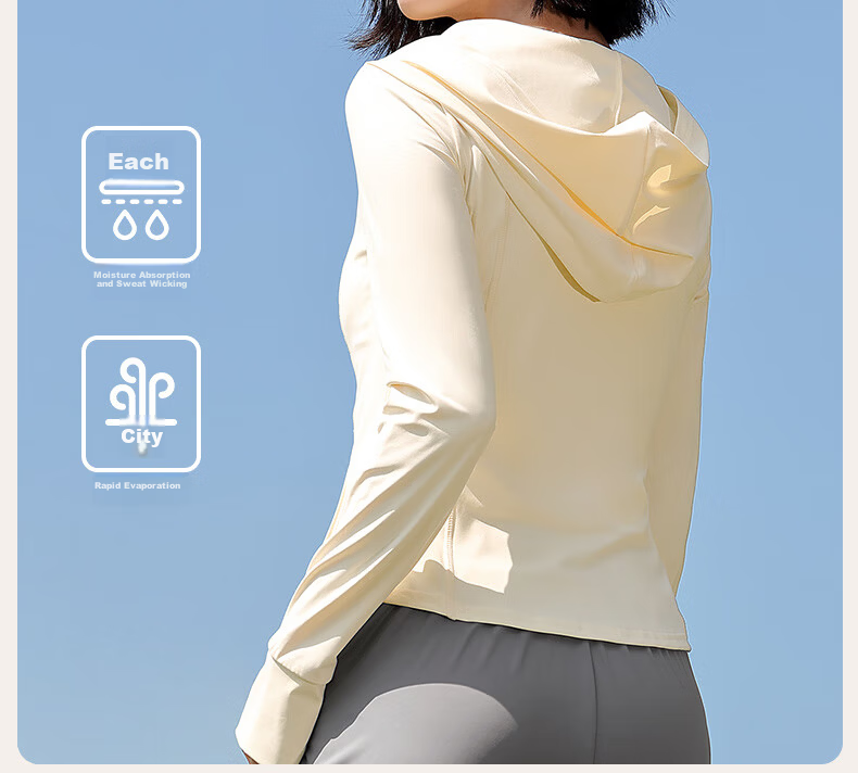 CAMEL Women's Summer Sunscreen Jacket Breathable Slim Fit Comfortable Yoga Quick-Dry Lightweight Original Yarn Ice-Feel Sports Coat 17