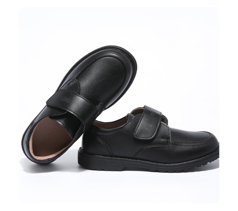 Guniya Boys' Leather Shoes Children's Leather Shoes British Style Genuine Leather Soft Sole New Primary and Secondary School Performance Shoes Black Size 40 11