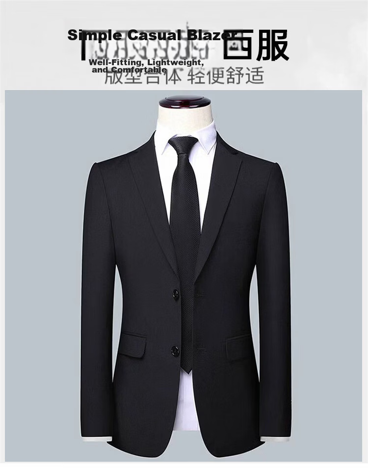 TUCANO Men's Business Casual Slim Fit Suit Professional Interview Formal Groom Wedding Tuxedo Best Man Outfit Black 3XL 3