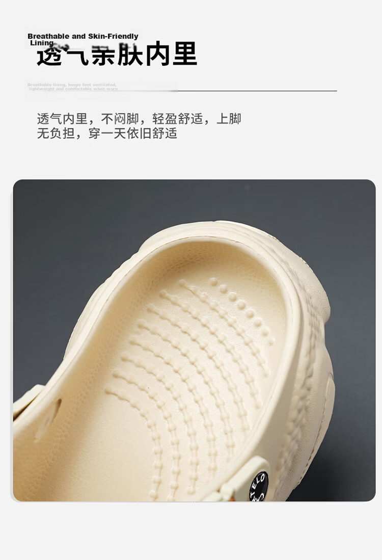 CARTELO Men's Sandals, Summer Outdoor Wear, Perforated Shoes, Closed-Toe Slippers, Soft-Soled Beach Shoes with Squishy Feel for Seaside Use 8