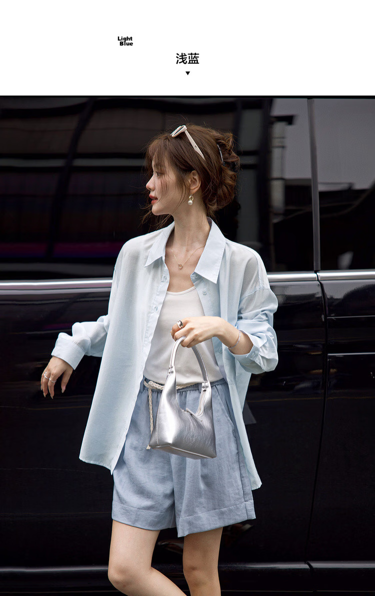 MT Intellectual Style Spring Korean Design Pocket Lapel Long Sleeve Loose Slimming Women's Shirt 8