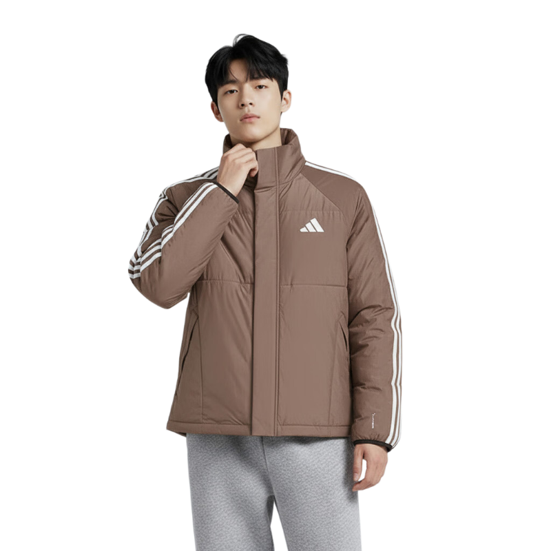Adidas Men's Sports Style Series 3S LW D JKT Short Down Jacket KC2488 Dark Brown L
