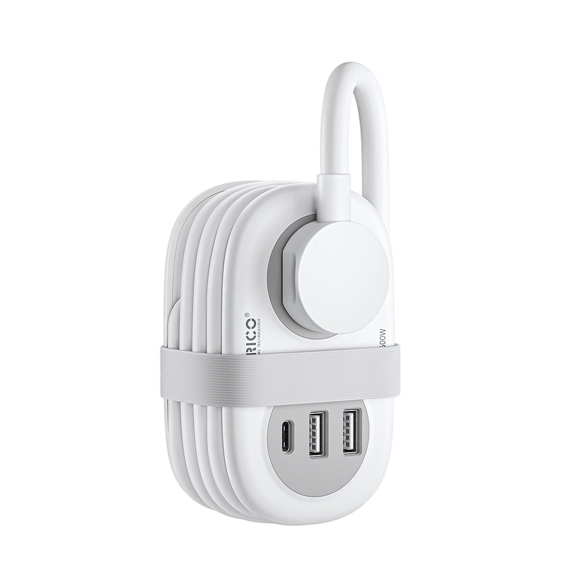 ORICO [3C Certified] USB Power Strip/Extension Cord/Power Board/Multi-Functional Pocket Power Strip with Cable Reel And Storage, 1.2 Meters