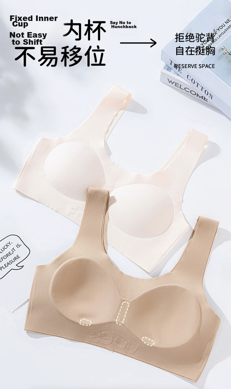 GUJIN Girls' Underwear High School Middle School Student Pink Foundation Thin Bra Youth Development Invisible Seamless Vest 7