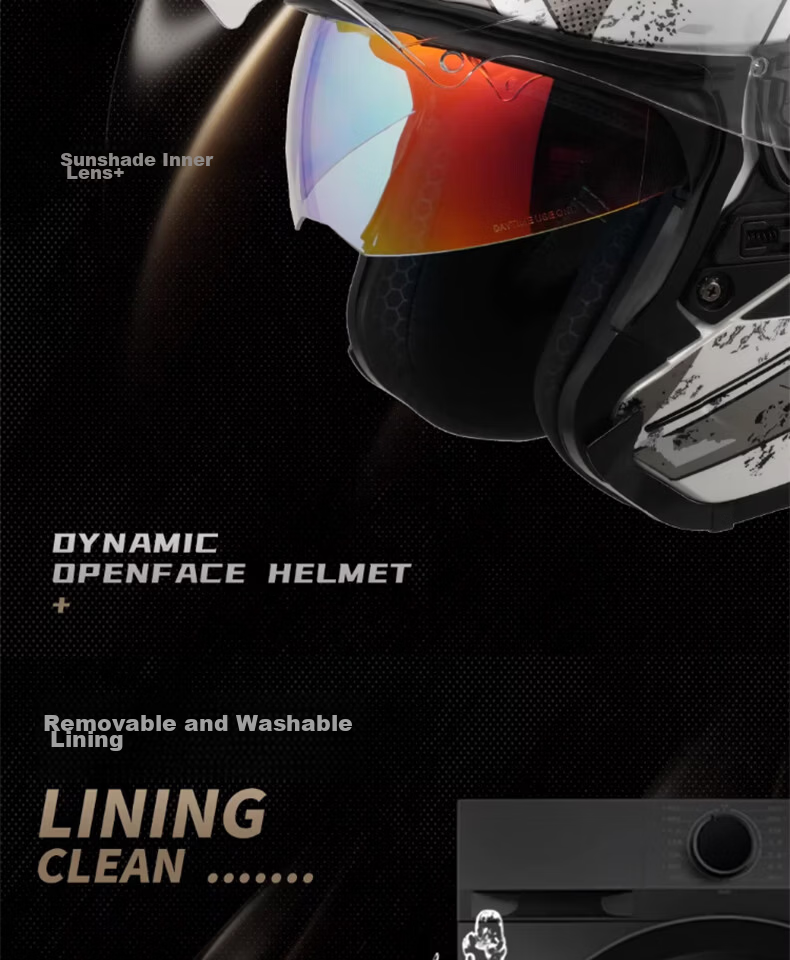 RSV Motorcycle Helmet 3/4 Open Face Electric Vehicle 3C Certified Half Helmet Unisex Four Seasons Safety Cap L 8