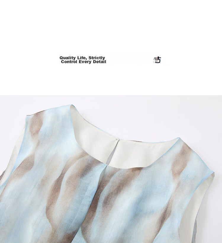 Demana [Smooth Lyocell] Summer Urban Elegant Ink Print Two-Piece Slim Fit Dress for Women Premium Quality 7