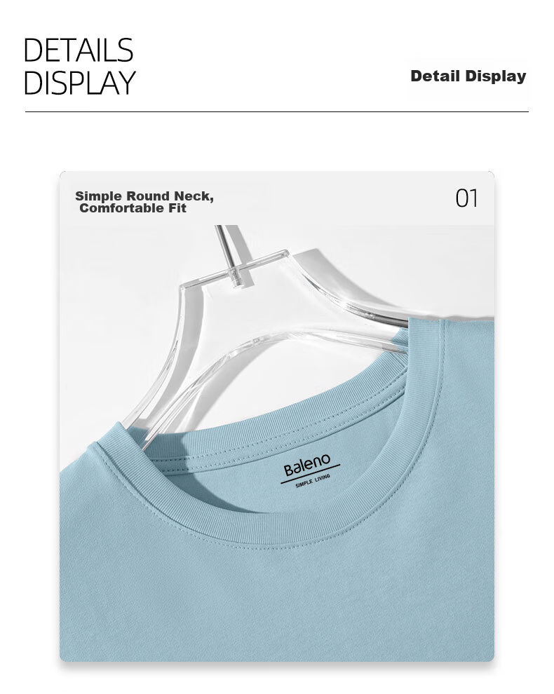 Baleno Men's Pure Cotton Sleeveless Vest Heavyweight Breathable Summer Sports Fitness Running Casual T-Shirt 12
