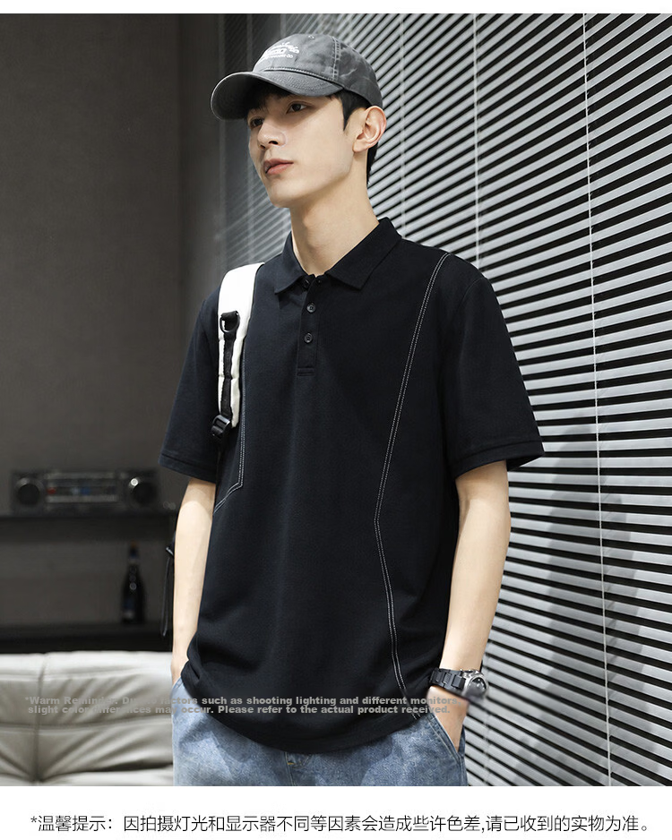 TonLion 2026 Summer New Men's Short Sleeve Polo Shirt Unique American Collar Fashion T-Shirt 11
