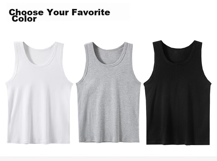 MiiOW Men's Tank Top, Summer Pure Cotton Loose Sleeveless T-Shirt, Undershirt, Sports Slim Shoulder Vest, Father's Day Gift 16