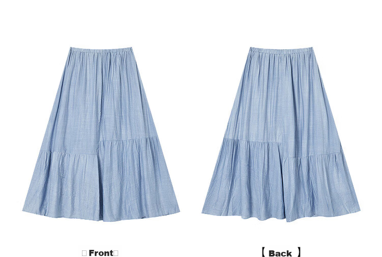 Demana [Forest Style Wardrobe] Summer Artistic Wrinkled Washed Tie-Dye Elastic Waist Slimming Mid-Length Skirt for Women 23