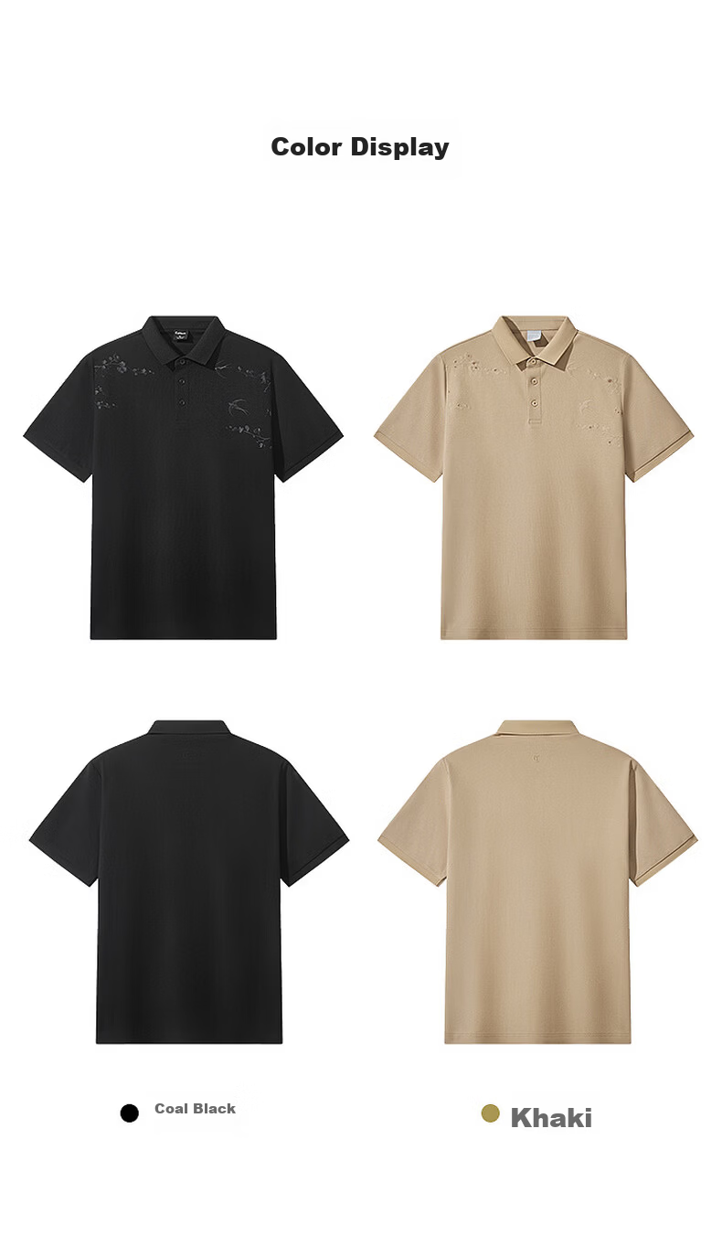 CABBEEN 200G Sorona Cooling Pique Polo Shirt Breathable Honeycomb Texture Plum Blossom Embroidery Summer 2026 Short Sleeve Polo 22