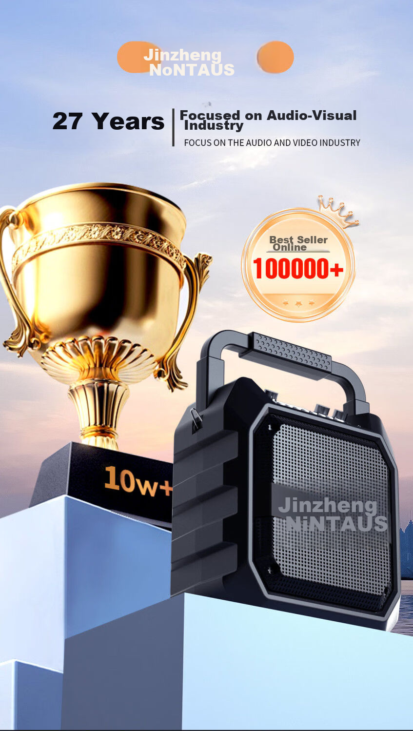 Jinzheng M171 Outdoor Bluetooth Speaker Portable High Volume Square Dance Amplifier All-in-One Home KTV Singing Small Karaoke Microphone Without Mic 4